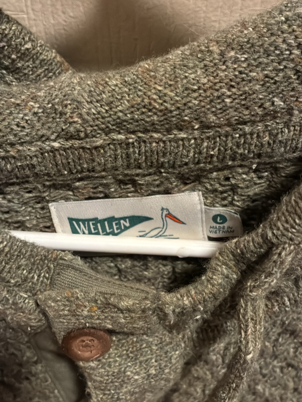 Olive Waffle-Knit Henley Sweater for Men - Picture 2 of 3